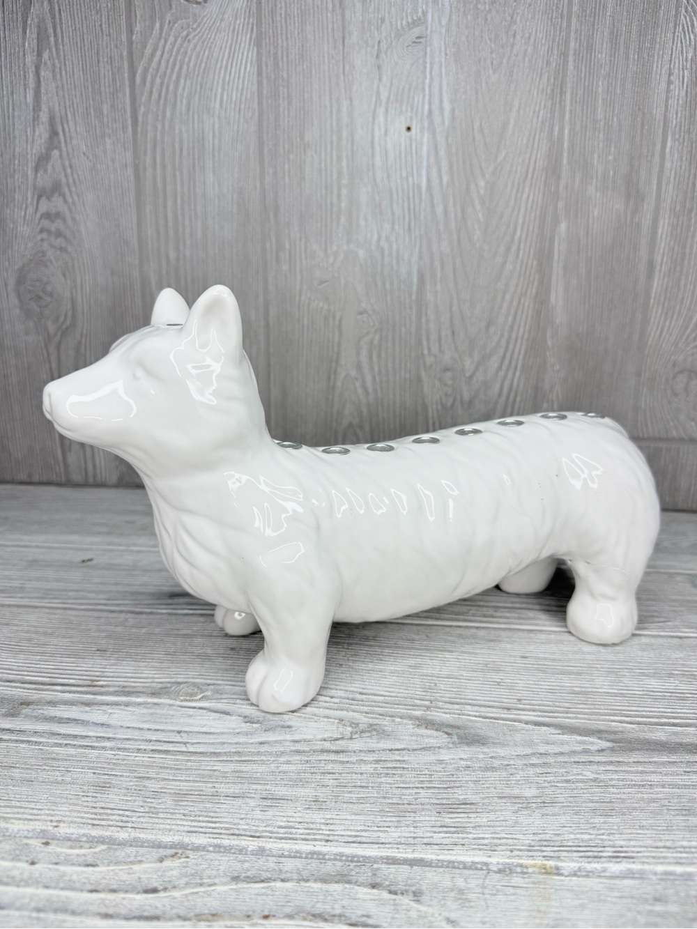 corgie dog menorah White Ceramic Hanukkah Chanukah Jewish Holiday Candle Unique